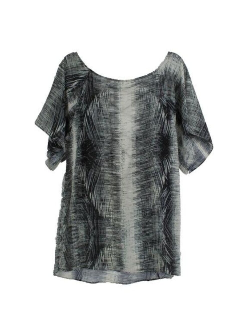 Halogen Grey Feathered Cover-Up Dress With Plunge Ladder Back